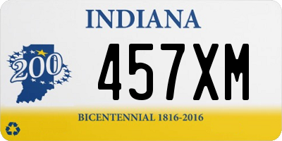 IN license plate 457XM