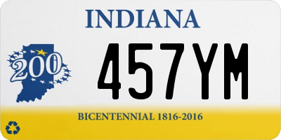 IN license plate 457YM