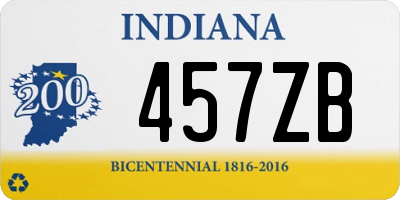 IN license plate 457ZB