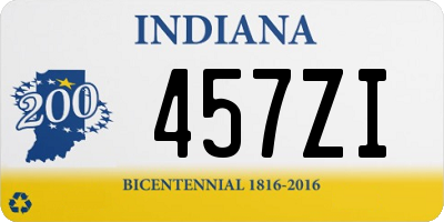 IN license plate 457ZI