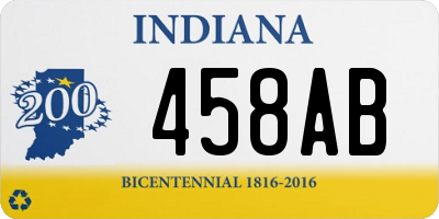 IN license plate 458AB