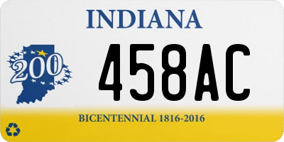 IN license plate 458AC