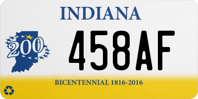 IN license plate 458AF