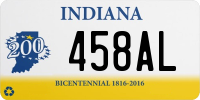 IN license plate 458AL