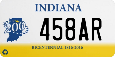 IN license plate 458AR