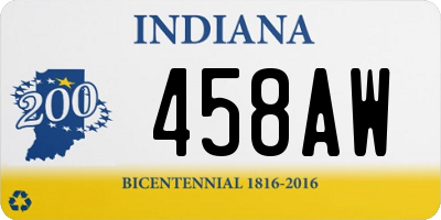 IN license plate 458AW