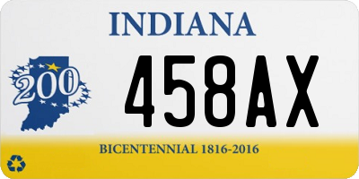 IN license plate 458AX