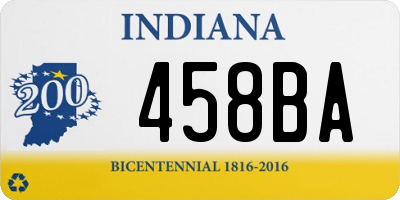 IN license plate 458BA