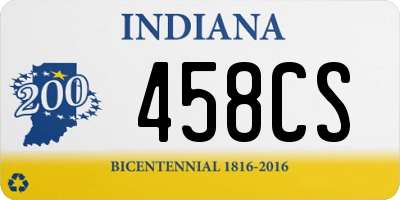 IN license plate 458CS