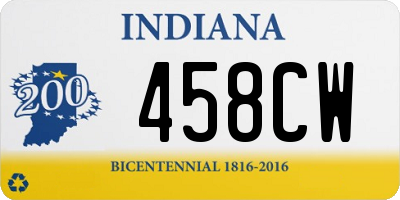 IN license plate 458CW