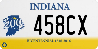 IN license plate 458CX