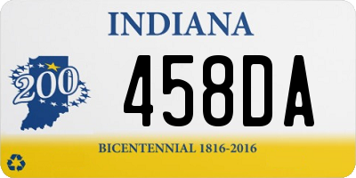 IN license plate 458DA
