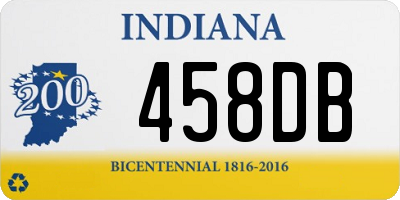 IN license plate 458DB