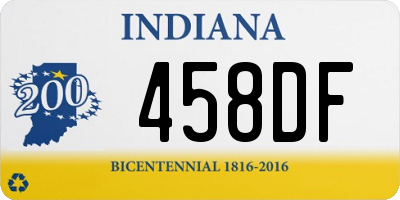 IN license plate 458DF