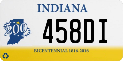 IN license plate 458DI