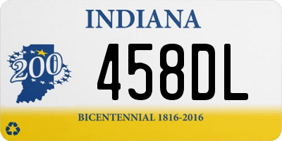 IN license plate 458DL