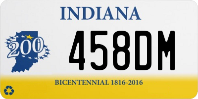 IN license plate 458DM