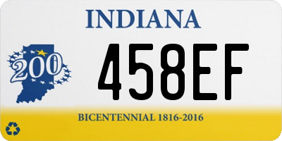 IN license plate 458EF