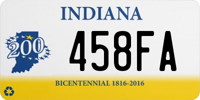 IN license plate 458FA