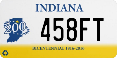 IN license plate 458FT