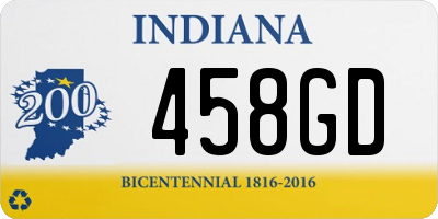 IN license plate 458GD