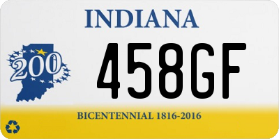 IN license plate 458GF