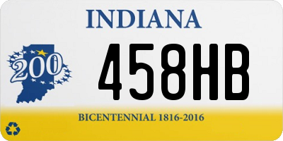 IN license plate 458HB