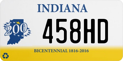 IN license plate 458HD