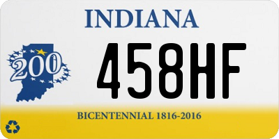 IN license plate 458HF