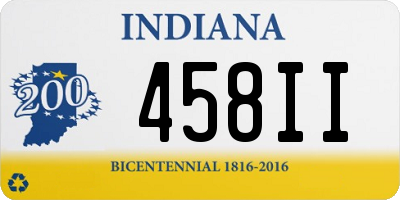 IN license plate 458II