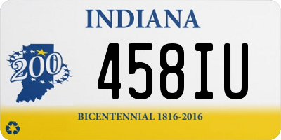 IN license plate 458IU