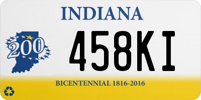 IN license plate 458KI