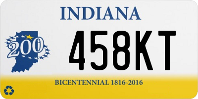 IN license plate 458KT