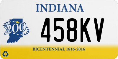 IN license plate 458KV
