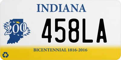 IN license plate 458LA