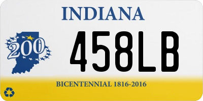 IN license plate 458LB
