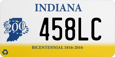 IN license plate 458LC