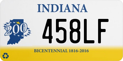 IN license plate 458LF