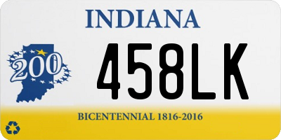 IN license plate 458LK