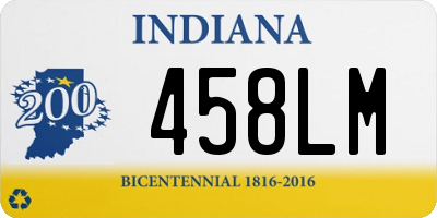 IN license plate 458LM