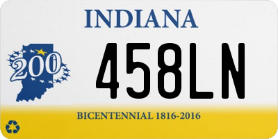 IN license plate 458LN