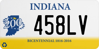 IN license plate 458LV