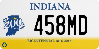 IN license plate 458MD