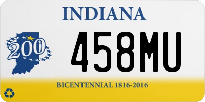 IN license plate 458MU