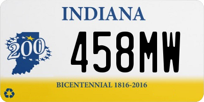 IN license plate 458MW