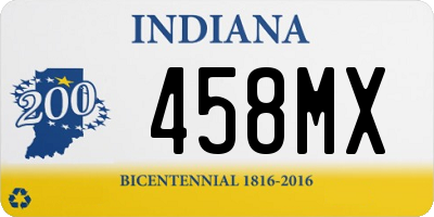 IN license plate 458MX