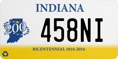 IN license plate 458NI