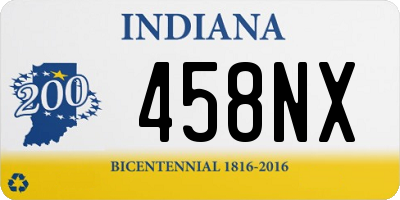 IN license plate 458NX