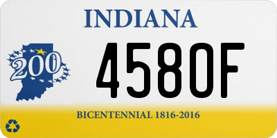 IN license plate 458OF