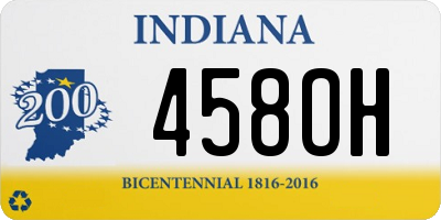 IN license plate 458OH
